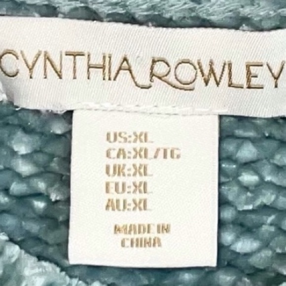 Soft Chenille Sweater Aqua Teal Turquoise Boxy Chunky Round Scoop Crew Neck XL - Picture 13 of 15